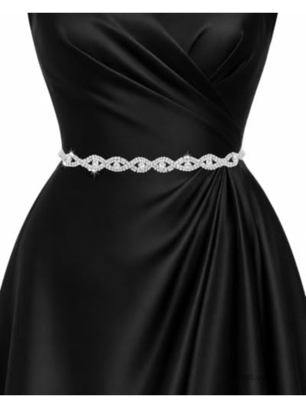 Sparkly Crystal Rhinestone Waist Belt for Women, Adjustable Chain - Wedding